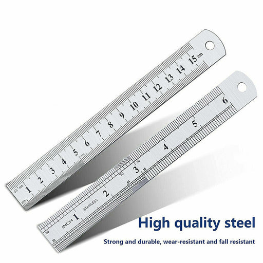 15cm 150mm Metric Imperial Ruler - Stainless Steel