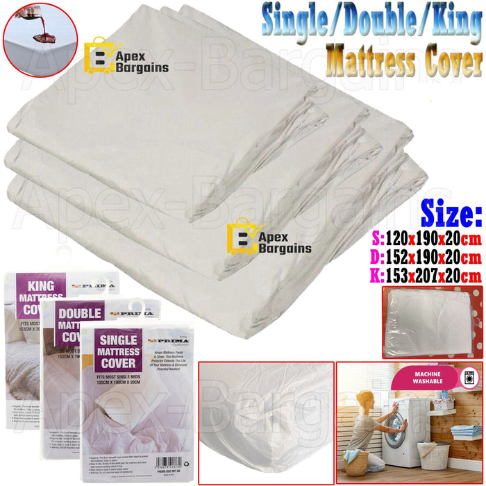 APXB Bed Mattress Fitted Cover Protector - PVC Plastic Waterproof