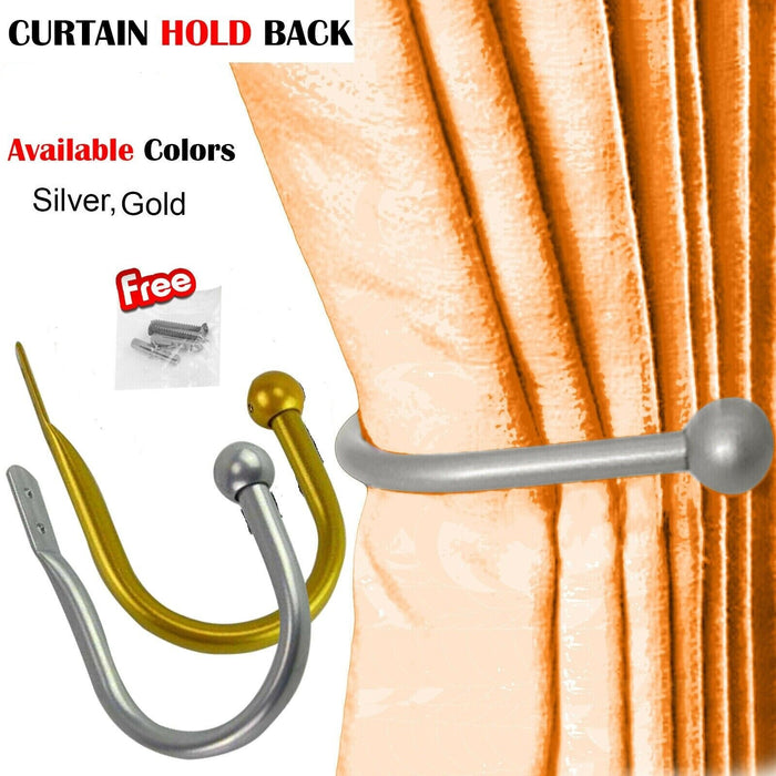 MAXPERKS Window Curtain Hold Backs - Metal U Shape Holdback Holder - 2pcs - Image 2