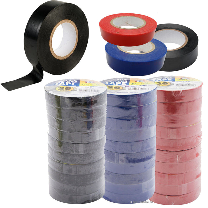 MAXPERKX 10 pcs Electrical PVC Insulation Tape Rolls - Flame Retardant - 19mm x 20m - Image 1