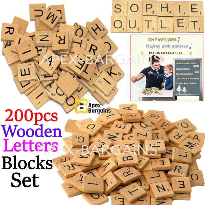 Wooden scrabble letter tiles for crafts and decoration