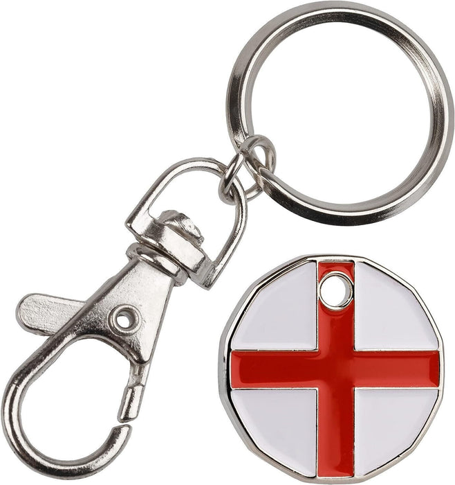 APXB UK £1 Pound Coin Trolley Token Keyring - Supermarket Fob, Locker Keychain