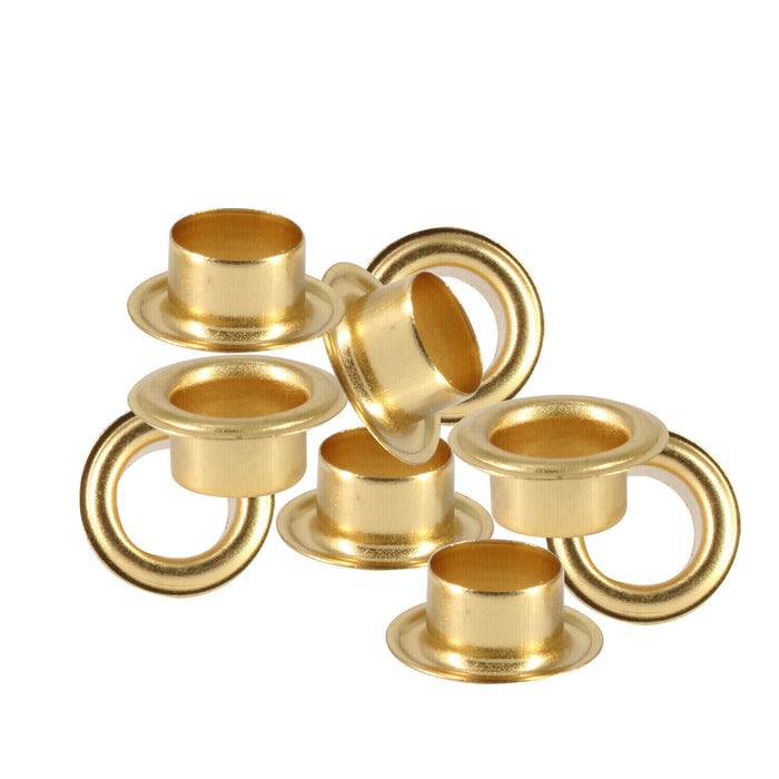 MAXPERKX 100pcs 10mm Brass-Plated Eyelets Grommets Washers for Rapid Repair Leathercrafts Bag