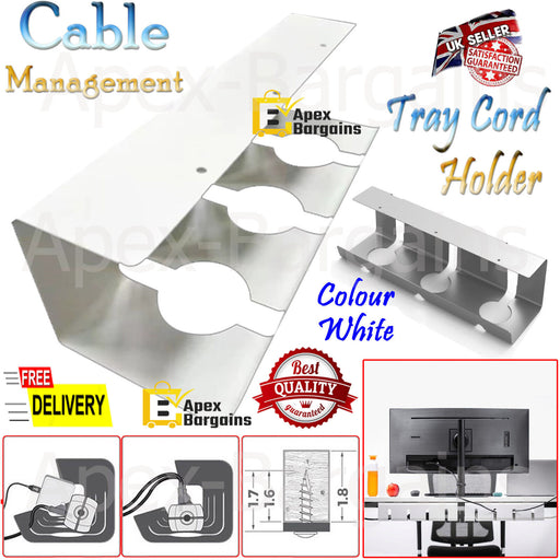 MAXPERKX Cable Management Cord Holder Under Desk Wire Rack Tidy Storage Home Office Tray