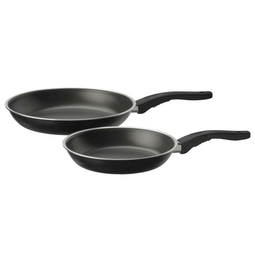 MAXPERKX 2pcs Frying Pan Kitchen Non Stick Cast Iron Fry Barbecue Grill BBQ Cookware Set