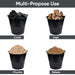 MAXPERKX 12L Metal Ash Bucket Fireside Storage Coal Bin Fire Log Container With Lid - Black