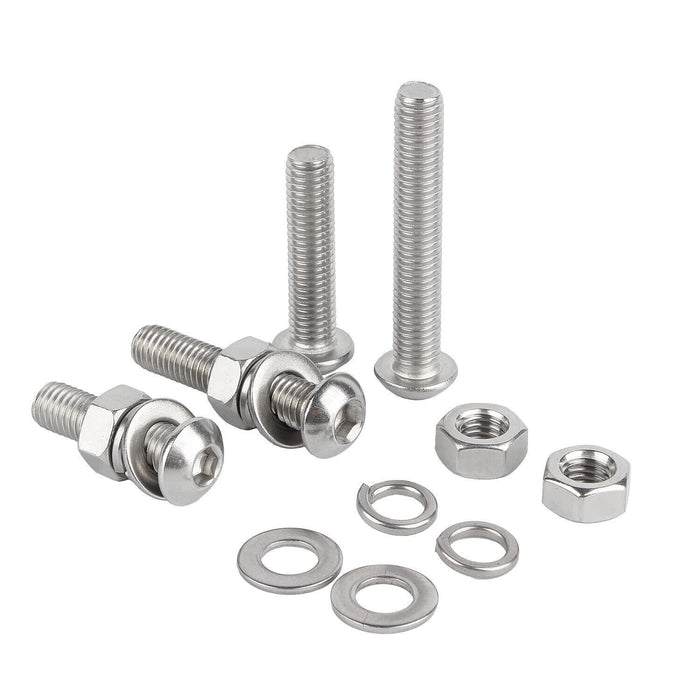 MAXPERKX 100x Assorted Stainless Steel Nuts, Screws, Bolts, and Flat Washers