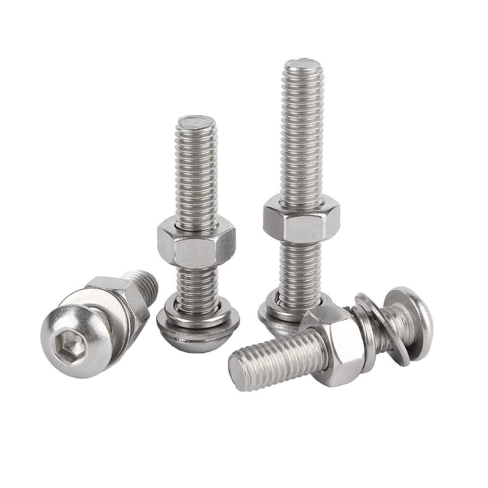 MAXPERKX 100x Assorted Stainless Steel Nuts, Screws, Bolts, and Flat Washers