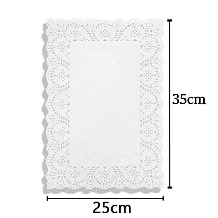 MAXPERKX 20x Rectangle Napkin Lace Paper Doilies Table Cover Doyleys Catering Cake Holder