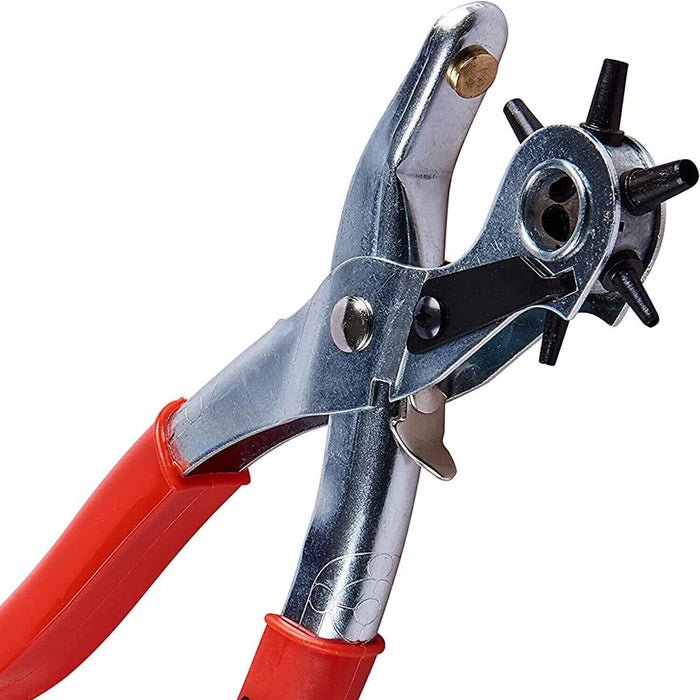 Revolving Punch Plier 6 Sizes DIY Leather Belt Eyelet Hole Puncher Tool