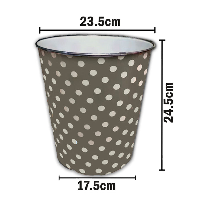 Round Polka Dot Paper Waste Dust Bin - Office, Home, Bathroom, Kitchen