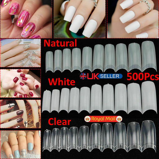 Acrylic nail tips designed for manicure and nail art applications