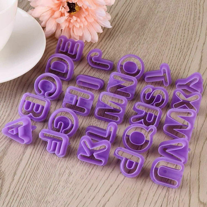 Set of 40 alphabet and number fondant cutter molds for cake decoration