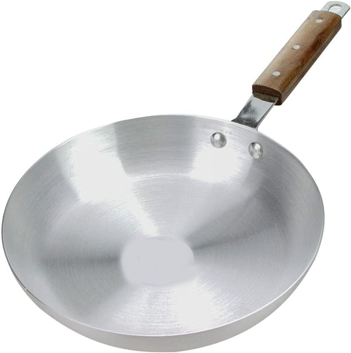 24cm Aluminium Frying Pan - Wooden Handle for Chef Skillet Cooking Image 1