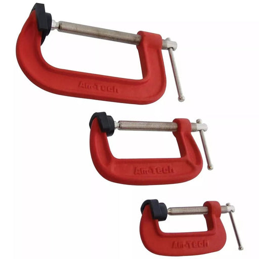 Amtech G Clamp Set with Soft Jaws Pads for Wood Working