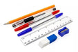 APXB School Writing Set - 3 Pens, Pencil, Ruler, Eraser, and Sharpener