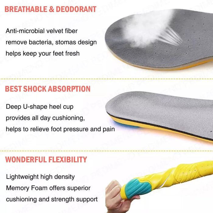 APXB Memory Foam Insoles for Shoes, Heel and Foot Support