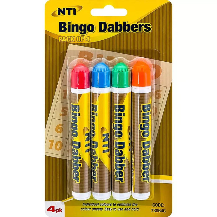 4x Bingo Dabbers Markers, Mixed Colours Pens for Game, Party Activities, and Tickets Set