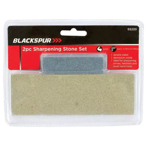 BlackSpur 2pc Knife Sharpening Stone Set, Double-Sided