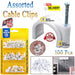 Cable clip assortment in different sizes for secure attachment of cables