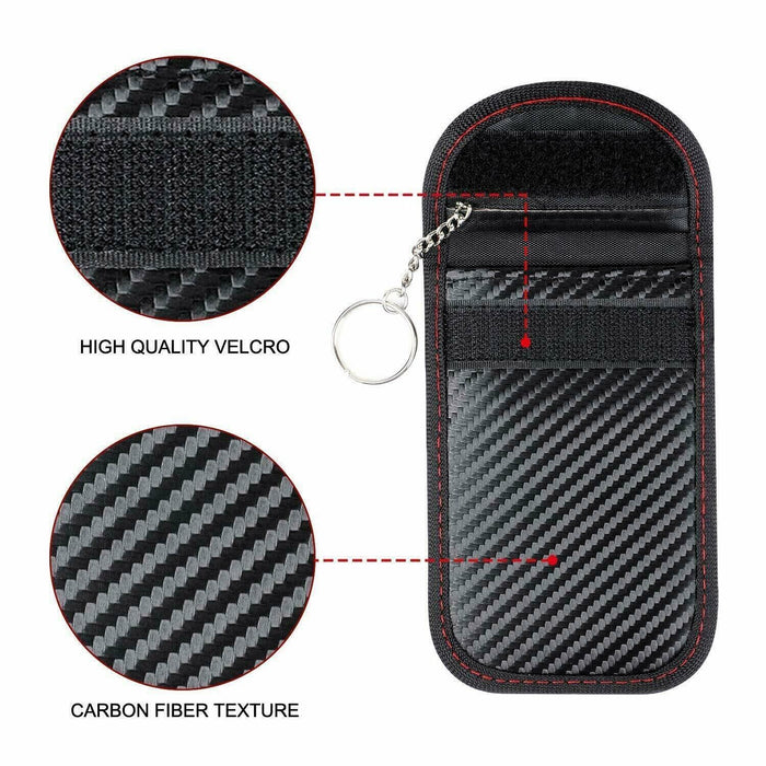 Car fob signal blocker case with twin pocket design for enhanced security