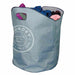 Collapsible fabric laundry hamper in grey color