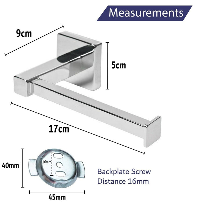 Contemporary Bathroom Roll Holder - Chrome - Wall Mounted