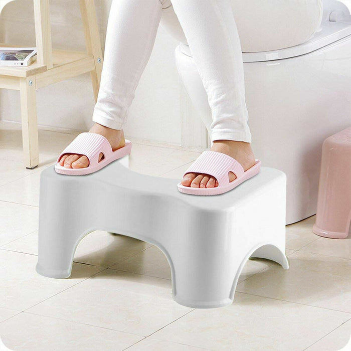 Doctor Recommended Footrest for Toilet - White Step Stool - Anti-Slip Design