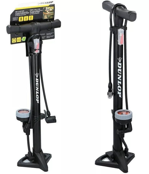 Dunlop Bike Air Pump with Stand, Black, 11 Bar