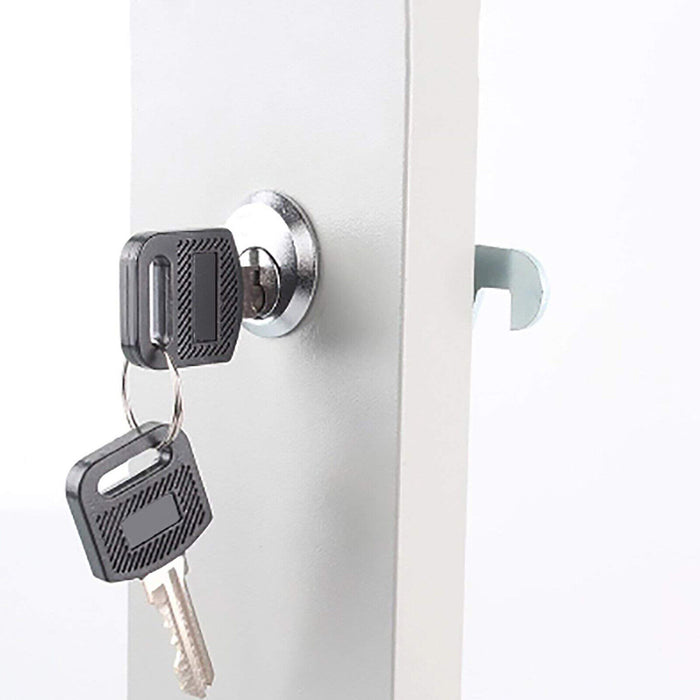 High-quality metal cylinder lock for cupboard or locker, 20mm diameter, bright nickel