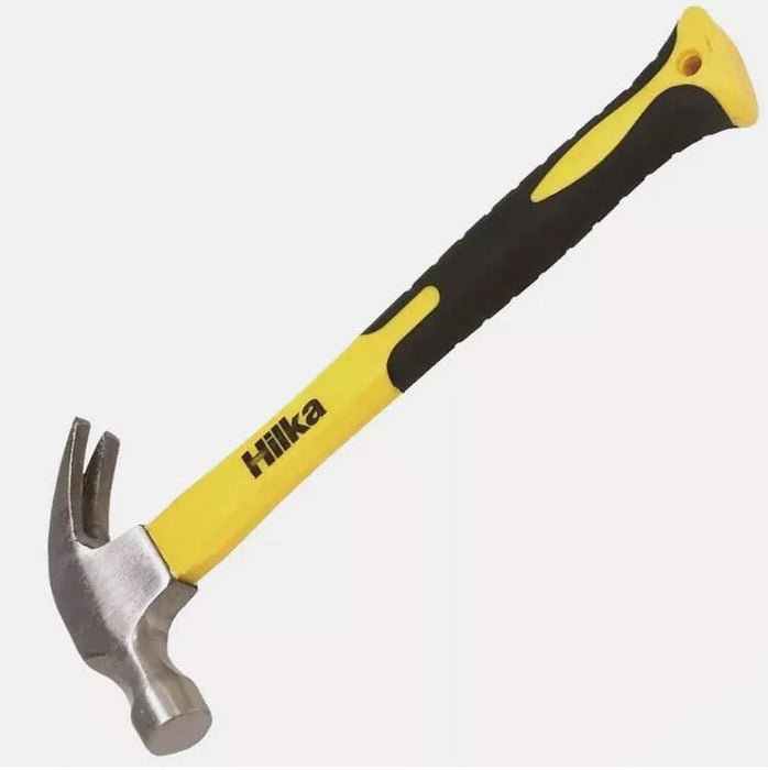 Hilka Claw Hammer (8oz) with steel head and fiberglass shaft displayed