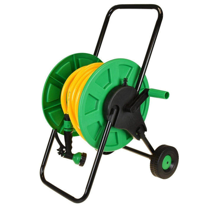 Hose trolley with a sturdy and freestanding design