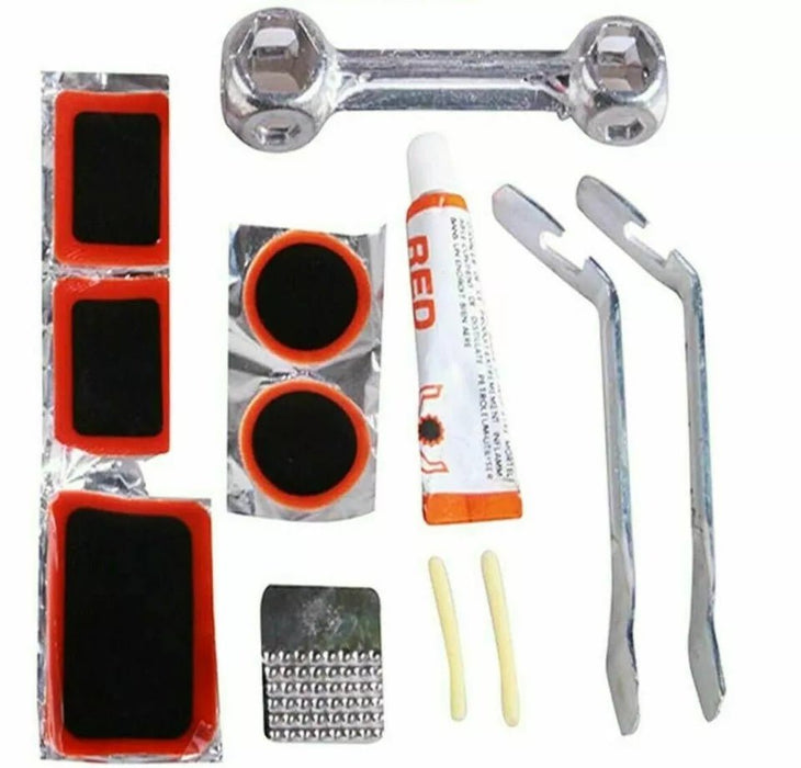 Bike Inner Tube Repair Kit with Tyre Patches, Glue, and Essential Tools