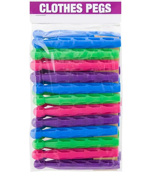 MAXPERKX 24pcs Strong Dolly Plastic Laundry Pegs for Hanging Clothes