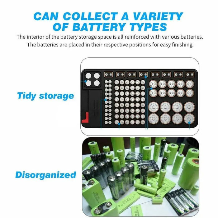 MAXPERKX Battery Storage Organizer (98 Grids) displayed with all compartments visible