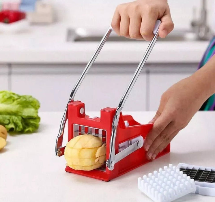 MAXPERKX Potato Chipper Chip Cutter with 2 Steel Blades