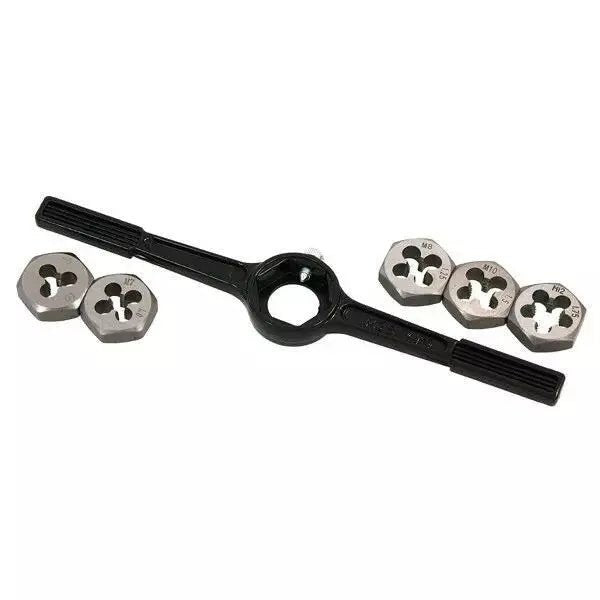 MAXPERKX Metric Die Set with Holder Wrench, 6-Piece Thread Repair Kit