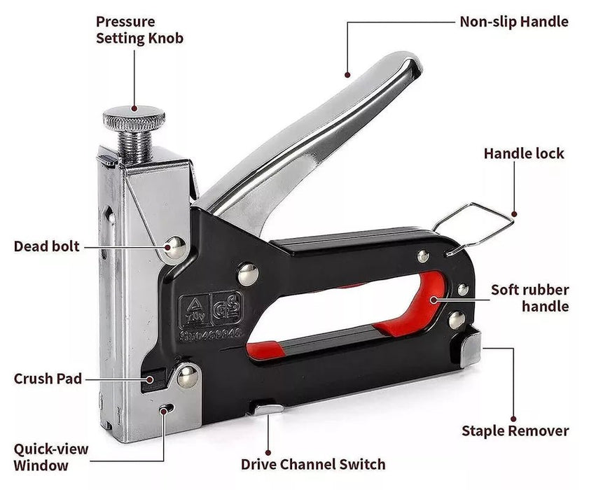 MAXPERKX Staple Gun for Upholstery, Wood, and Fabric, Includes 1000 Staples