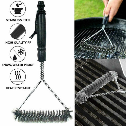 MAXPERKX BBQ Cleaning Brush Grill Cleaner Barbecue Wire Scraper Stainless Steel Handle Image 1