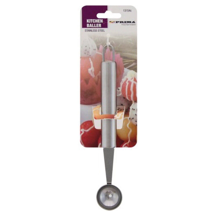  Image showcasing the melon baller being used as an ice cream scoop