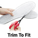 Memory foam insoles with cutting guides for easy customization