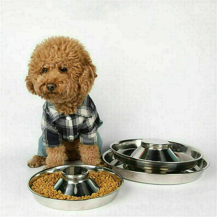 Pet litter food bowl in stainless steel