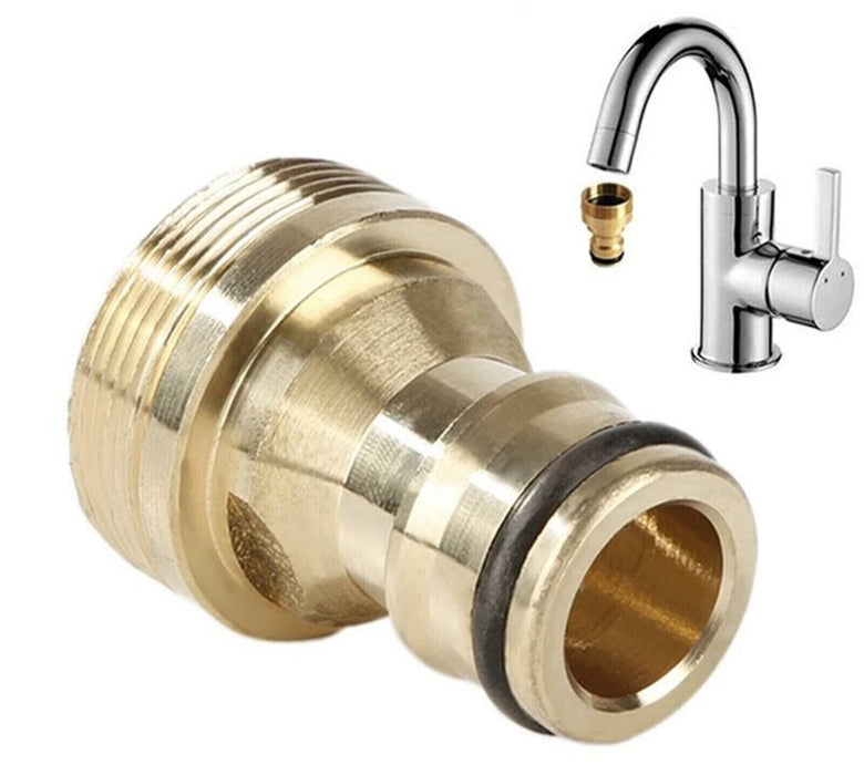 Premium Brass Construction - Durable Faucet Connector - Garden Hose Adaptor