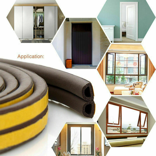 Brown rubber seal weather strip foam tape for doors and windows