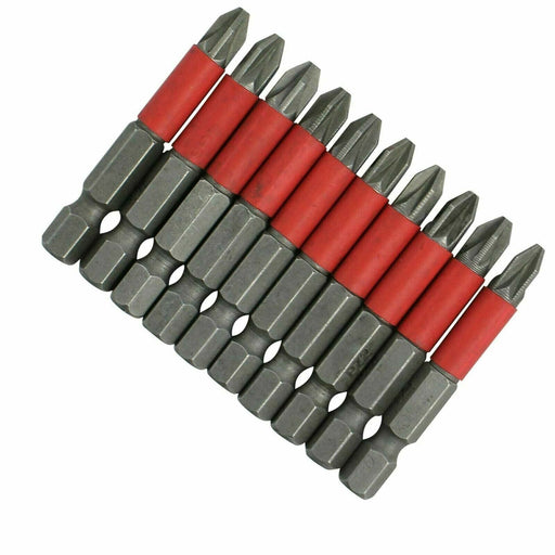  Introduction image of the 10pcs Pozi 2 Pz2 Non-slip Power Drill Screwdriver 50mm Bit Set