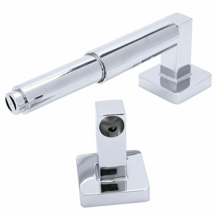 Sleek Wall Mounted Toilet Paper Holder - Chrome Finish - Square Design