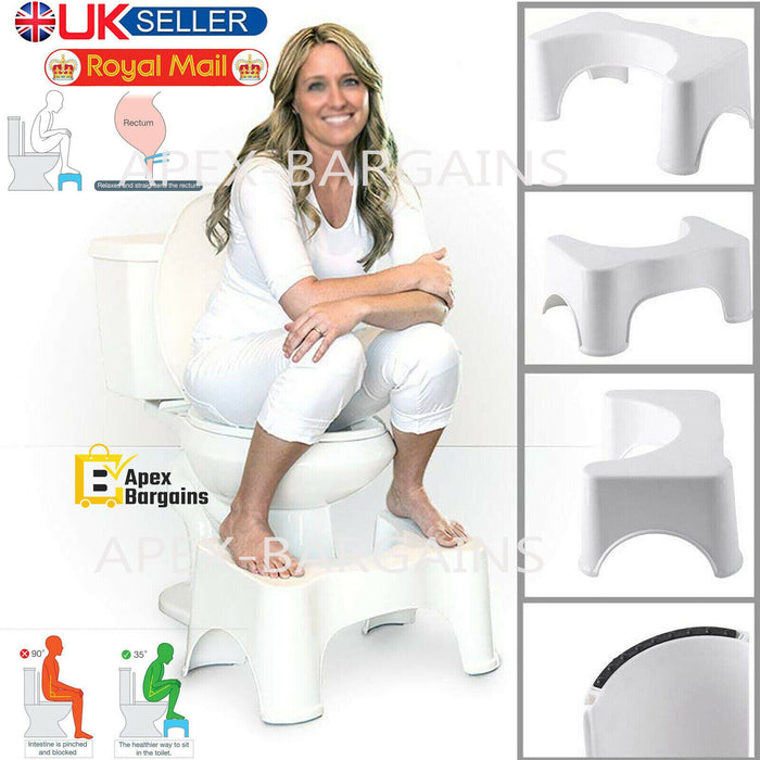  Strong and Durable Toilet Step Stool - White Colour - Anti-Slip Design