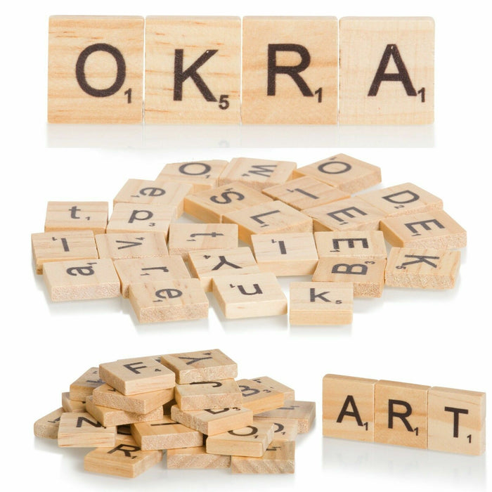 Wooden letter tiles with a depth of 0.5cm