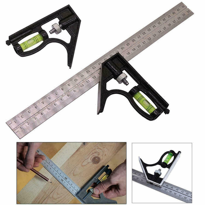 12-Inch Try Square Set with Right Angle Ruler