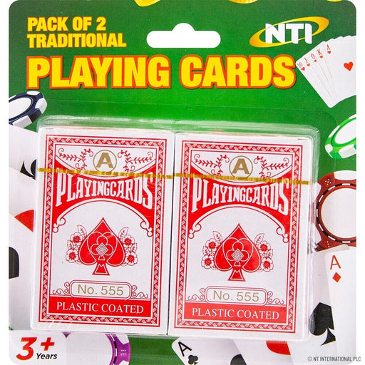 2 pack of playing cards with plastic coating